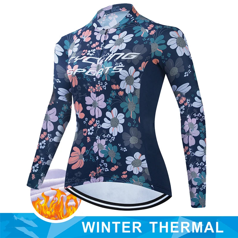 Sportswear Women's Winter Fleece Cycling Blouse Bib Summer Jersey Clothing Jacket Mtb Professional Shirt Equipment Clothes Team