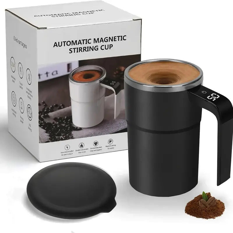 Electric Coffee Mug USB Rechargeable Automatic Magnetic Cup IP67 Waterproof Food-Safe Stainless Steel For Juice Tea Milksha Kitchen Gadgets